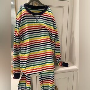 Primary Rainbow Stripe Pajama Set - M